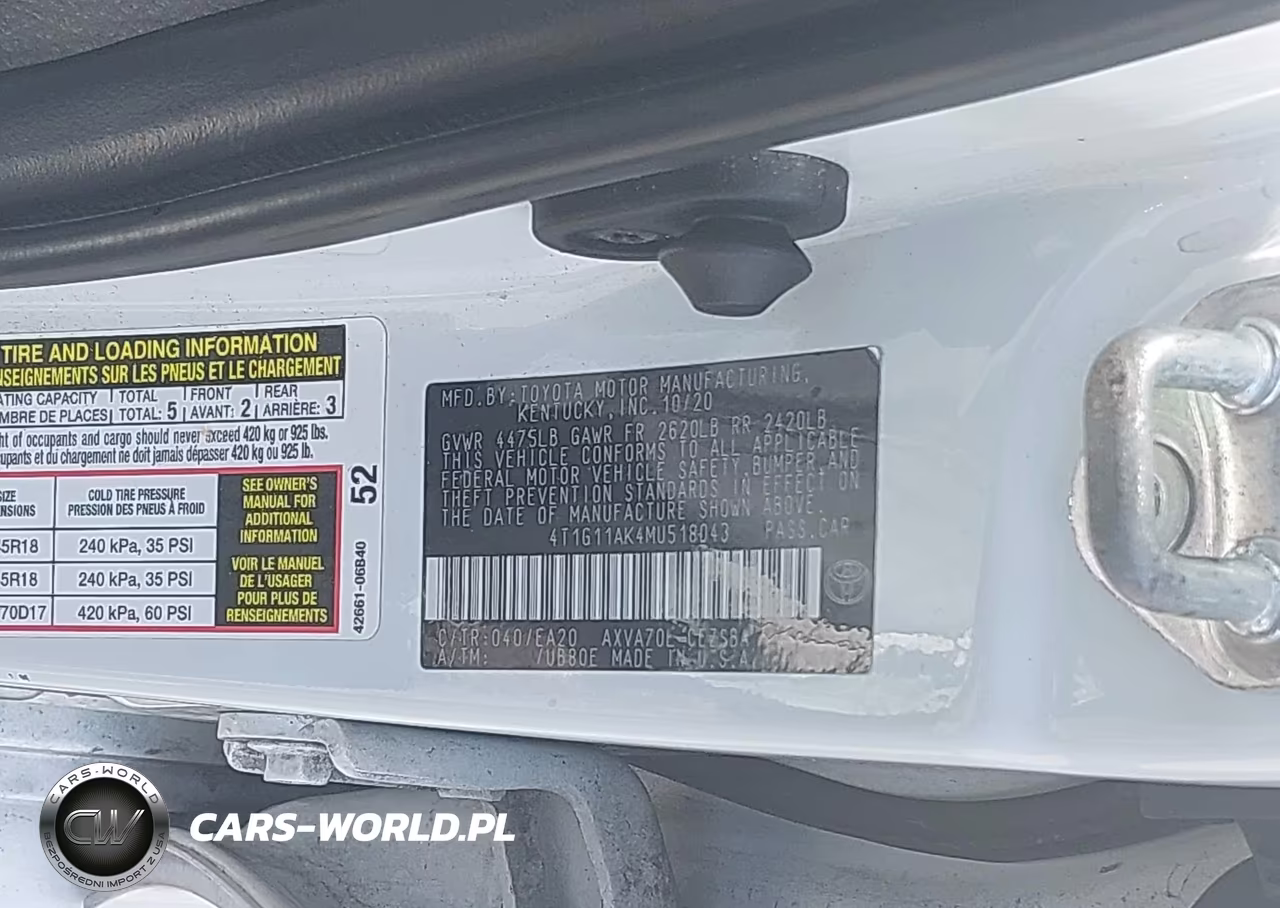 2021 Toyota Camry Se VIN:4T1G11AK4MU518043 - 9