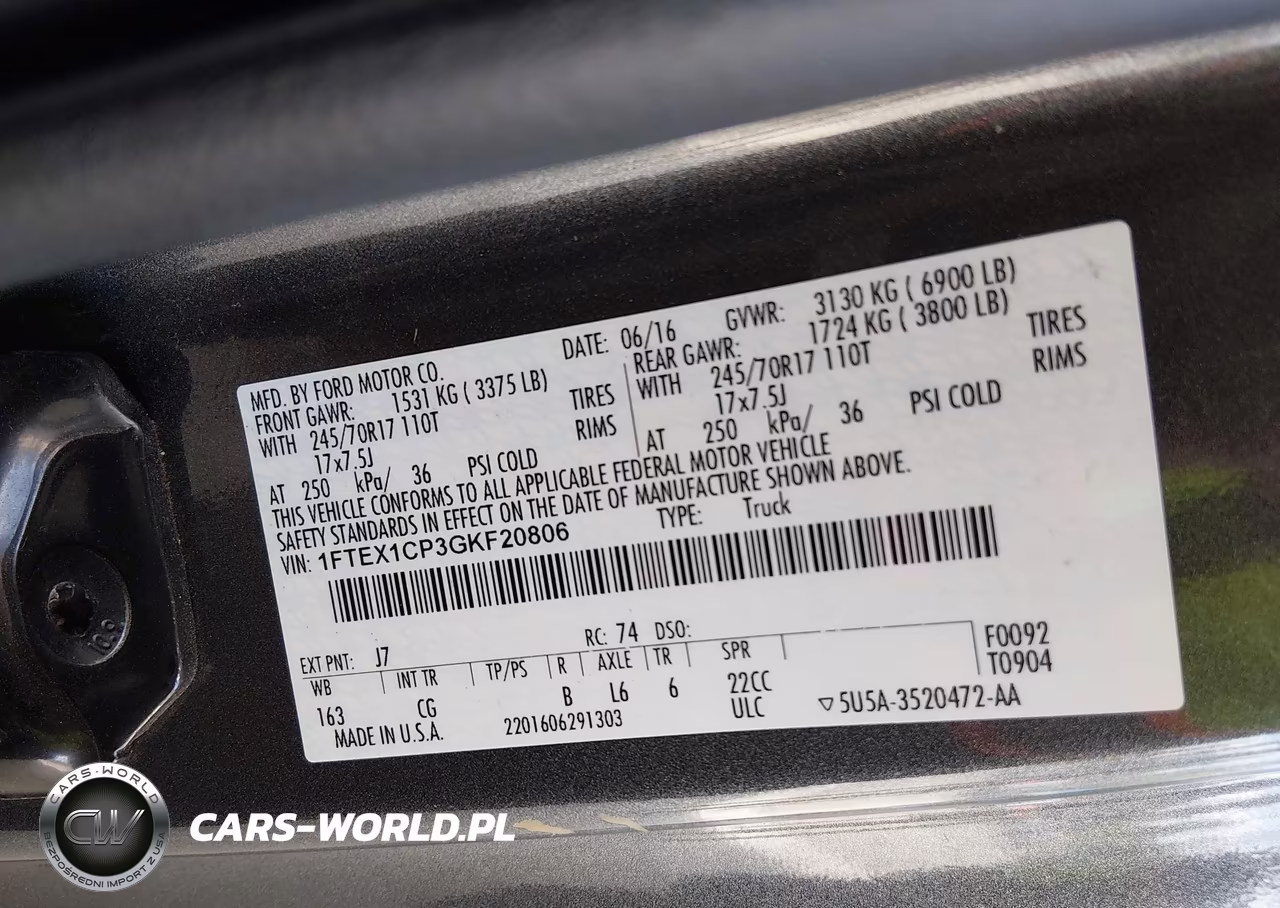 2016 Ford F-150 Xl VIN:1FTEX1CP3GKF20806 - 9
