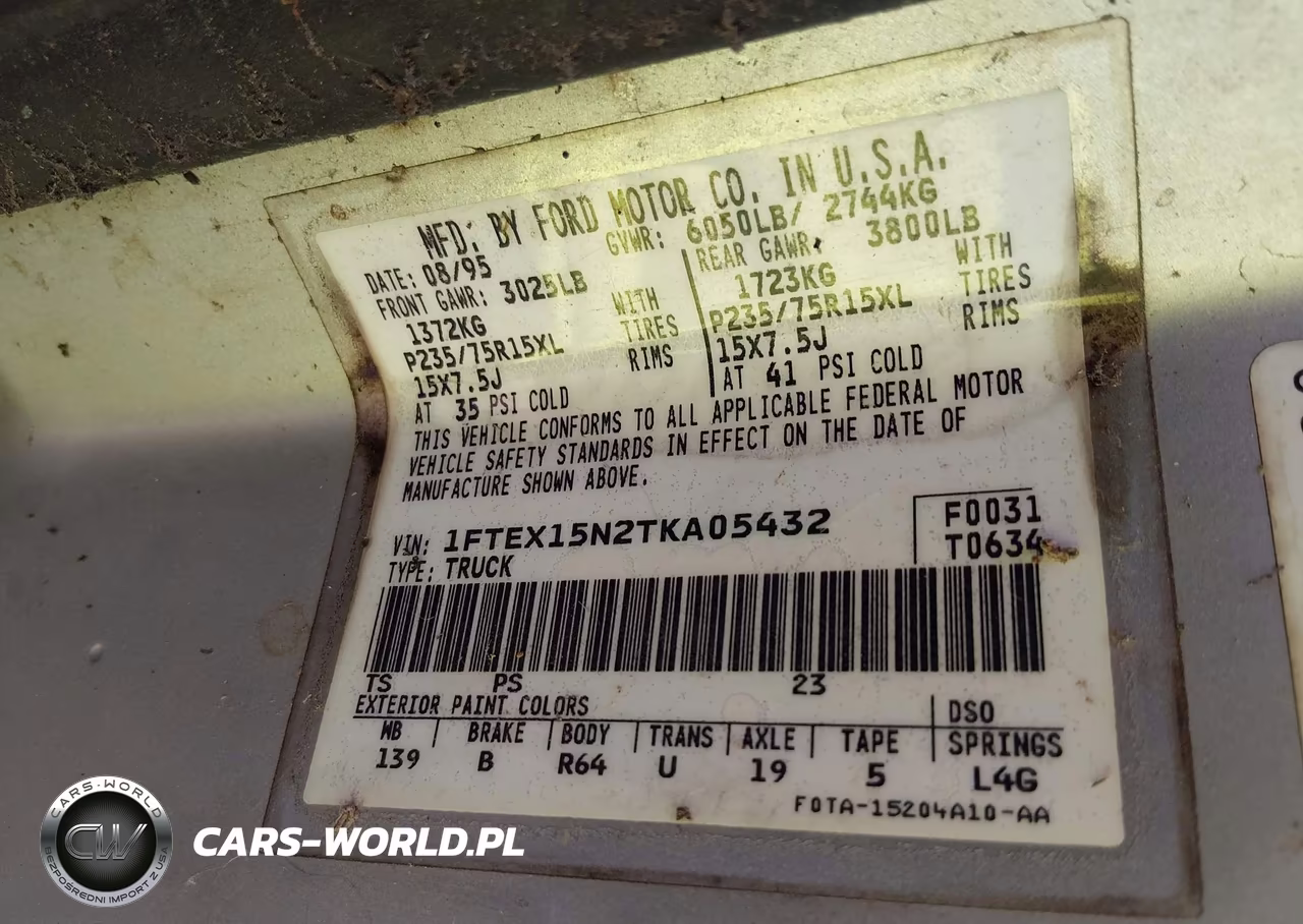 1996 Ford F150 VIN:1FTEX15N2TKA05432 - 9
