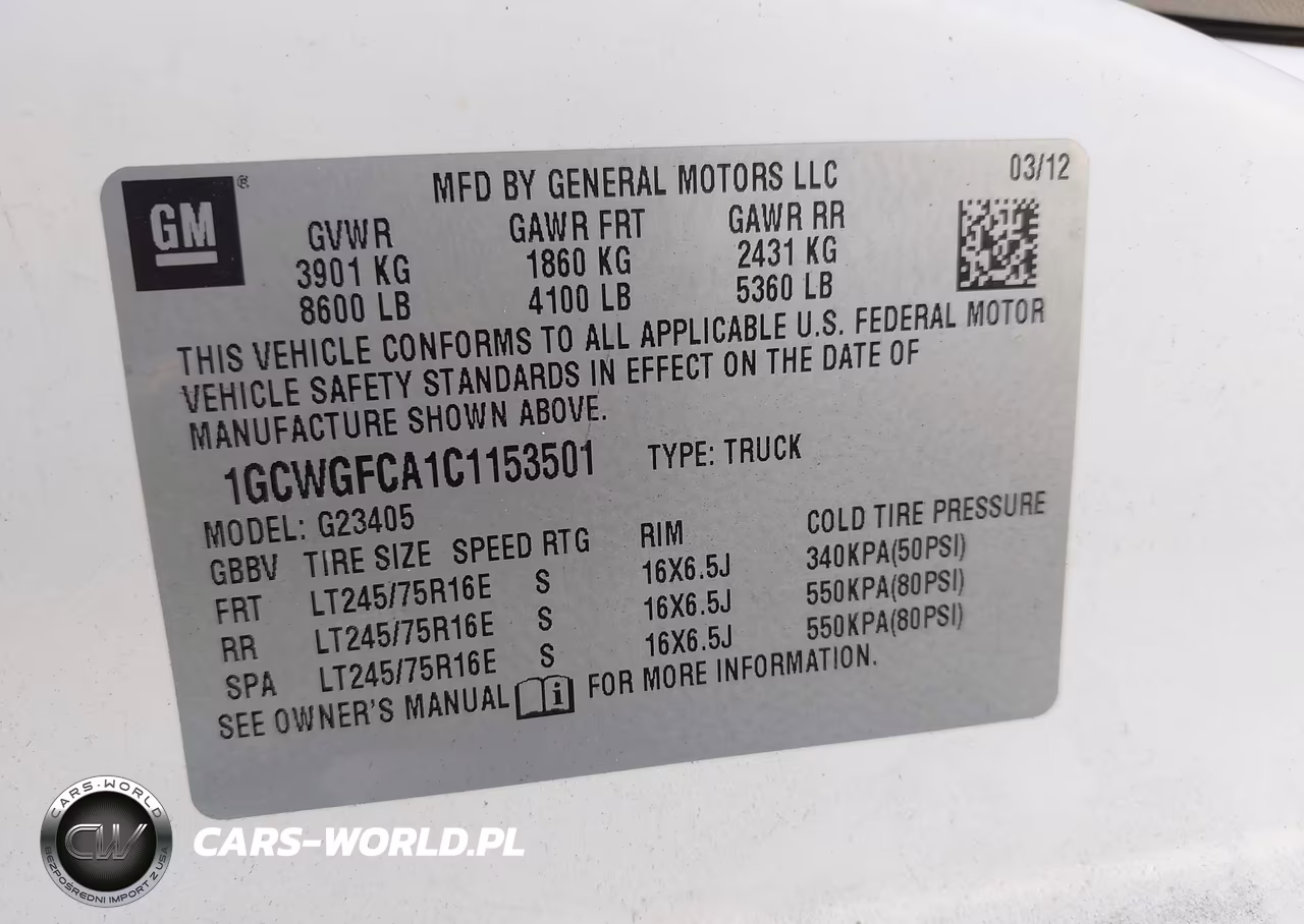 2012 Chevrolet Express 2500 Work Van VIN:1GCWGFCA1C1153501 - 9