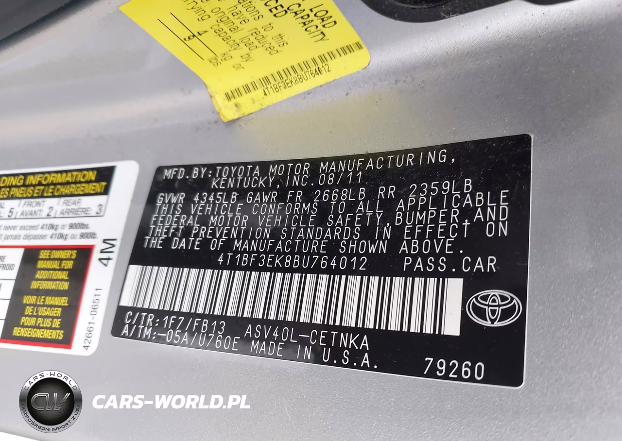 2011 Toyota Camry Le VIN:4T1BF3EK8BU764012 - 9