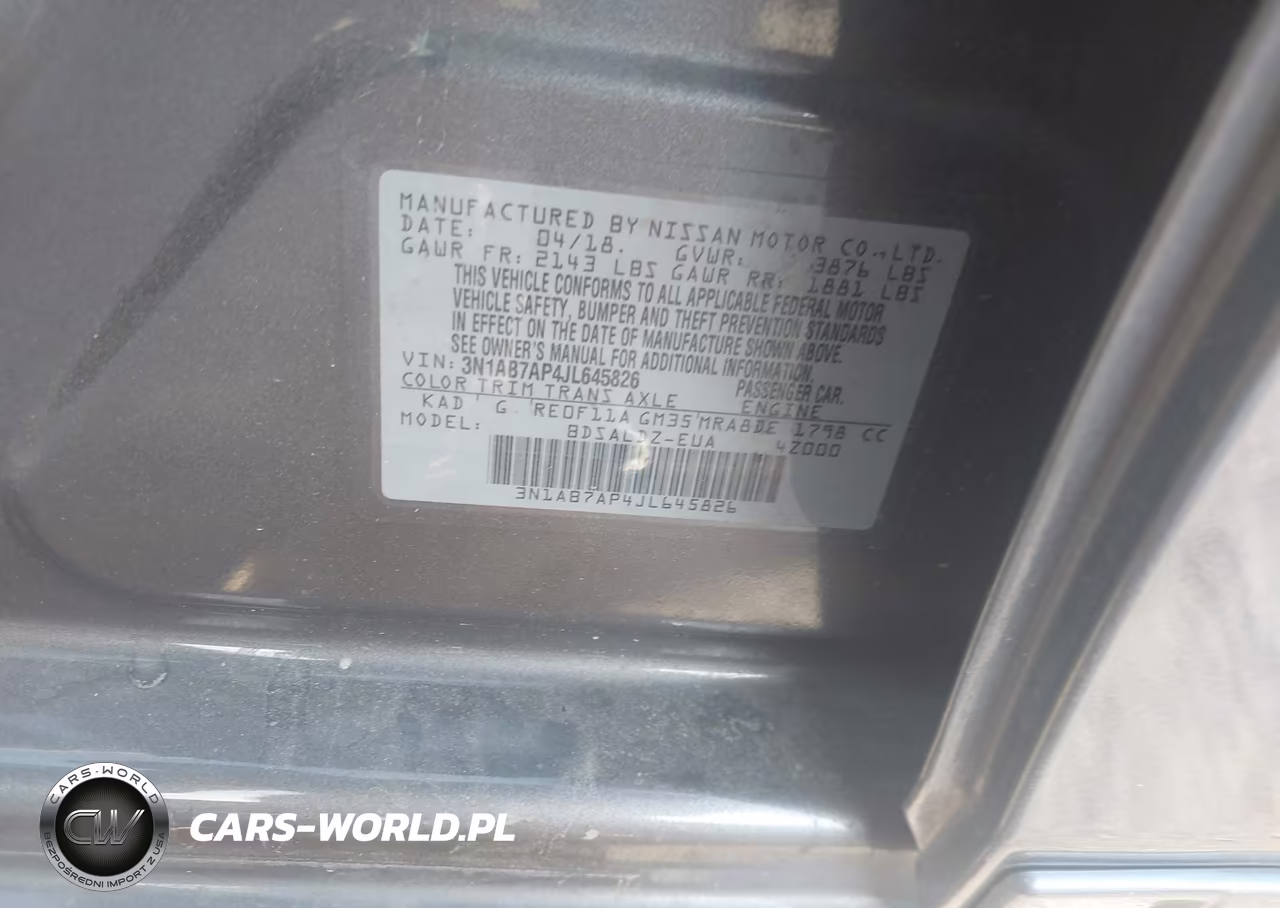 2018 Nissan Sentra Sv VIN:3N1AB7AP4JL645826 - 9