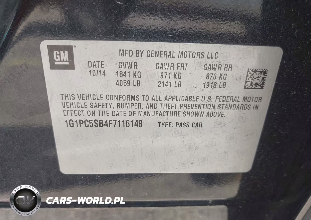 2015 Chevrolet Cruze 1Lt Auto VIN:1G1PC5SB4F7116148 - 9