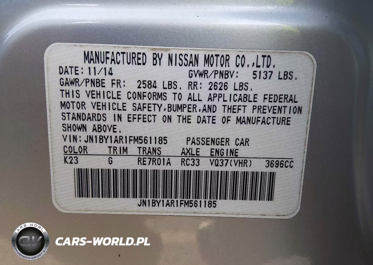 2015 Infiniti Q70 3.7X VIN:JN1BY1AR1FM561185 - 9