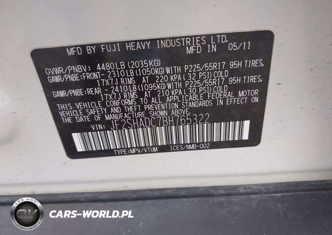 2011 Subaru Forester 2.5X Premium VIN:JF2SHADC7BH765322 - 9