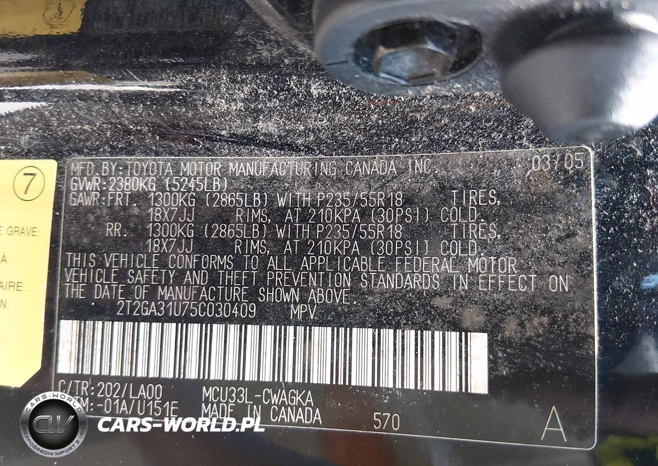 2005 Lexus Rx 330 VIN:2T2GA31U75C030409 - 9
