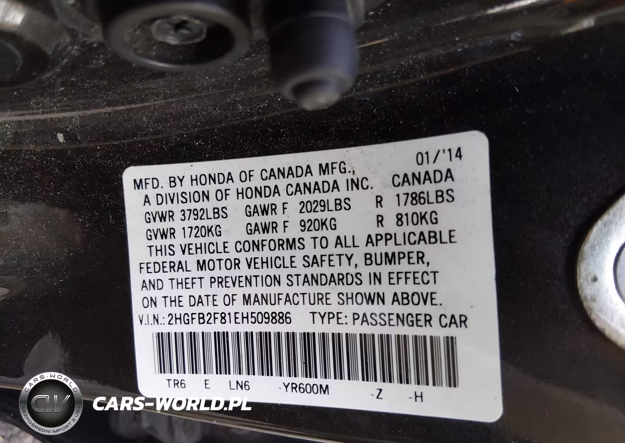 2014 Honda Civic Ex VIN:2HGFB2F81EH509886 - 9