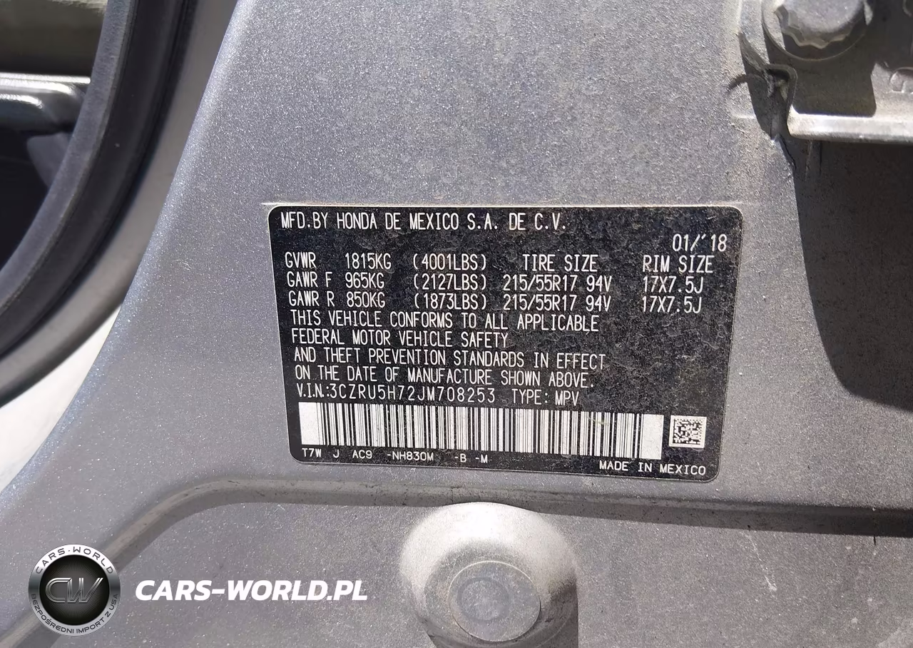 2018 Honda Hr-V Ex-L VIN:3CZRU5H72JM708253 - 9