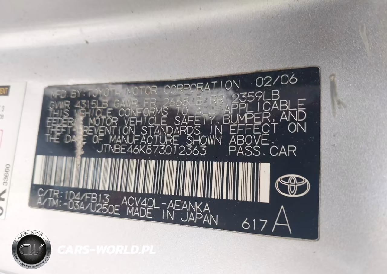 2007 Toyota Camry Le VIN:JTNBE46K873012363 - 9