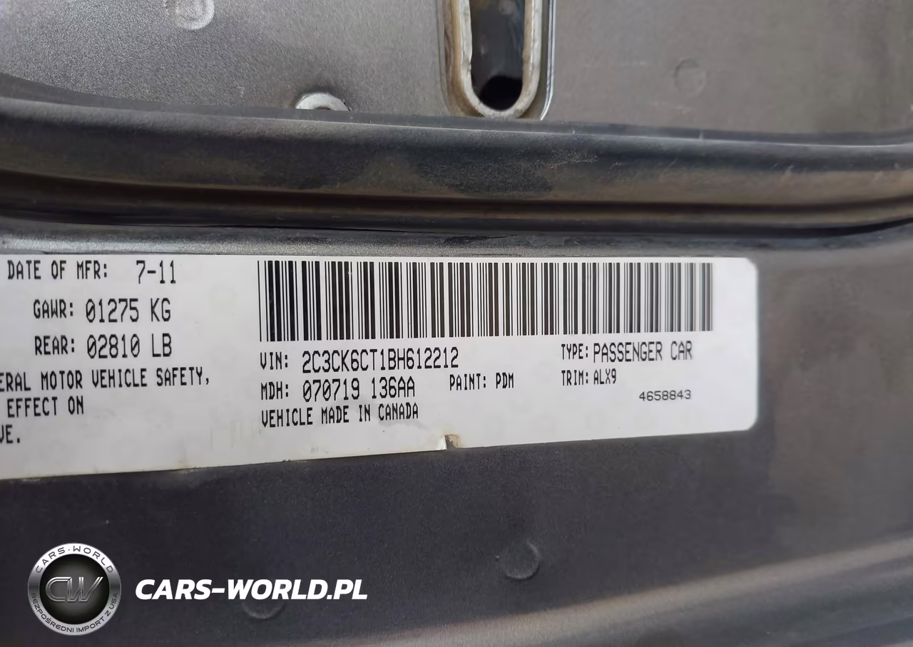 2011 Chrysler 300C Awd VIN:2C3CK6CT1BH612212 - 9