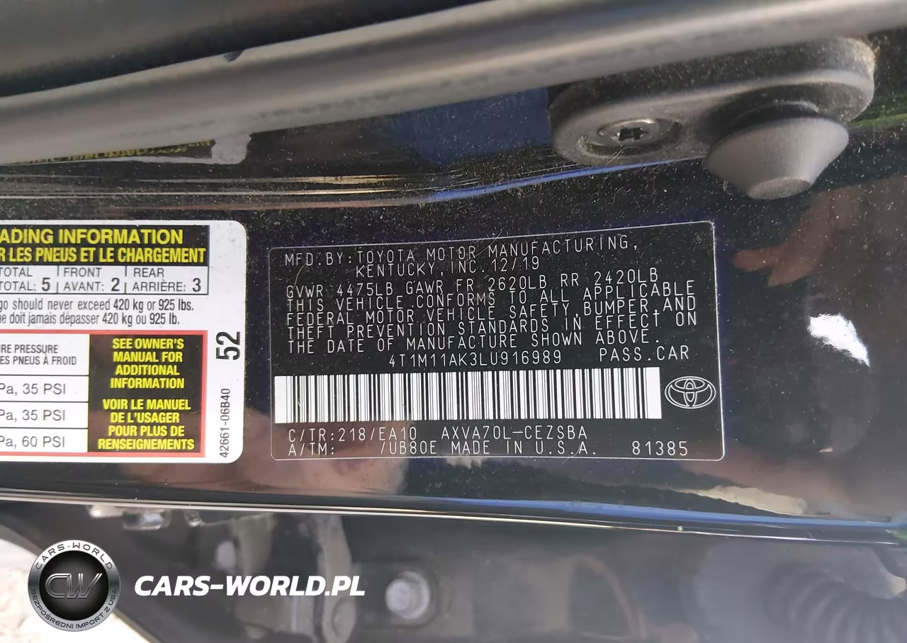 2020 Toyota Camry Se VIN:4T1M11AK3LU916989 - 9