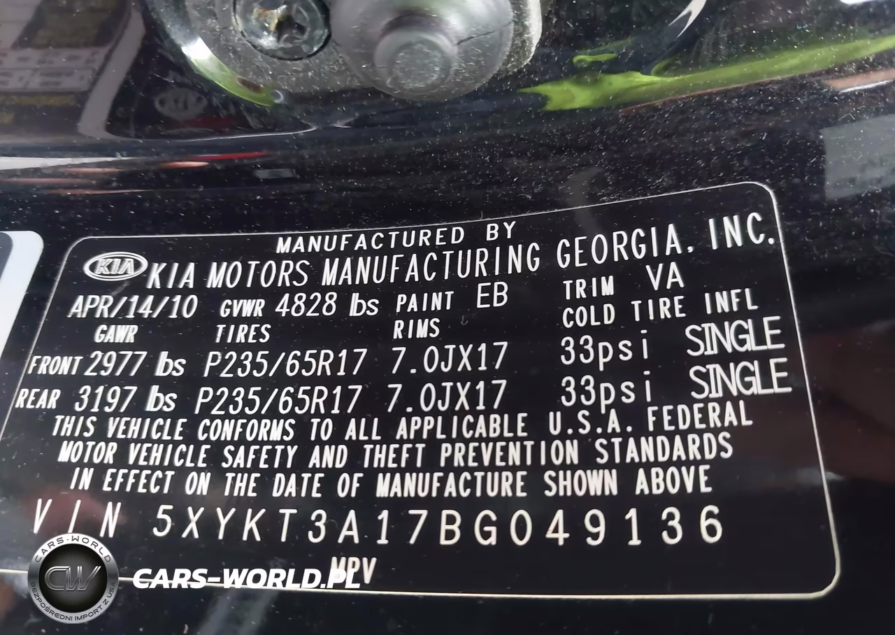 2011 Kia Sorento Lx VIN:5XYKT3A17BG049136 - 9