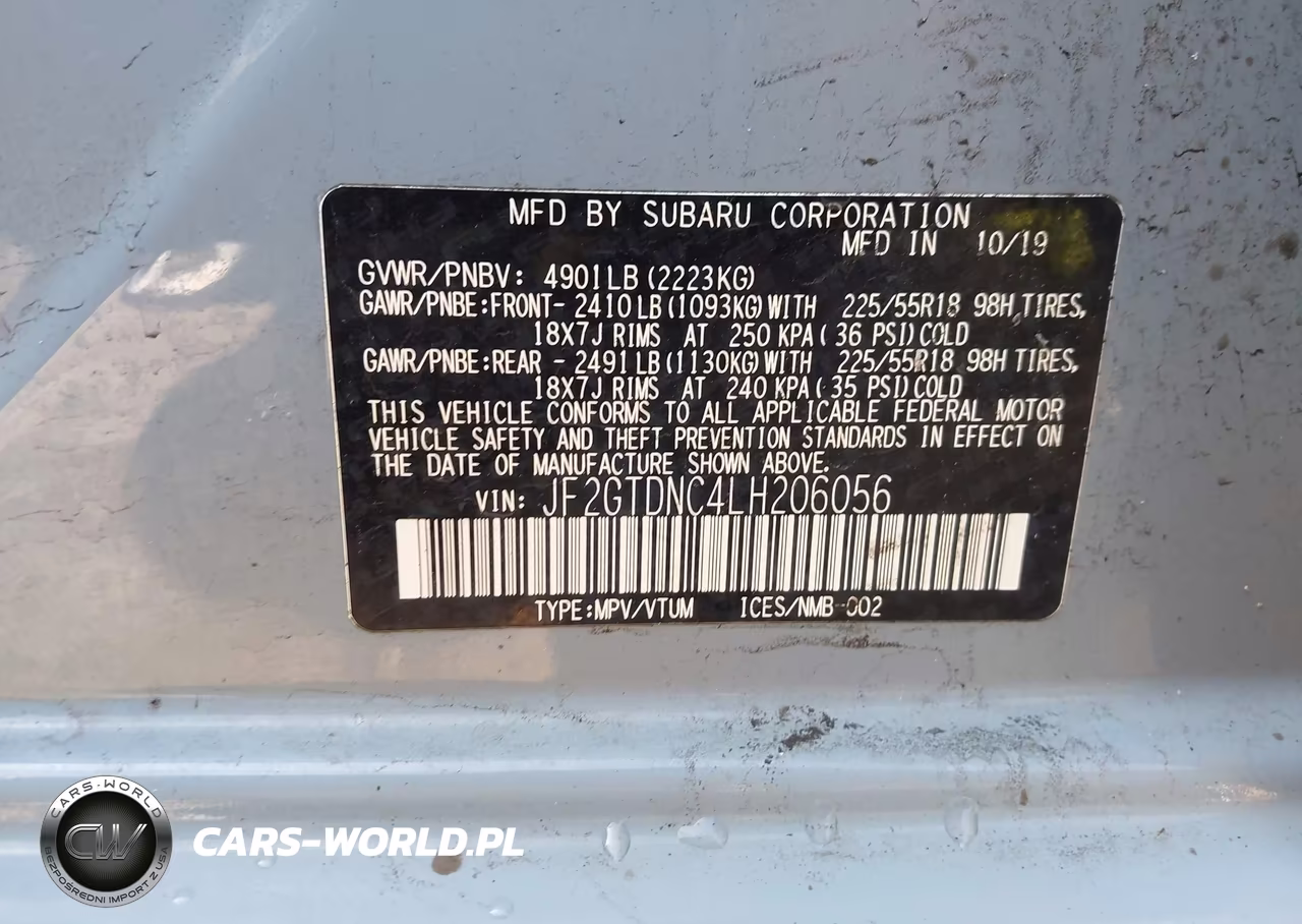 2020 Subaru Crosstrek Hybrid VIN:JF2GTDNC4LH206056 - 9