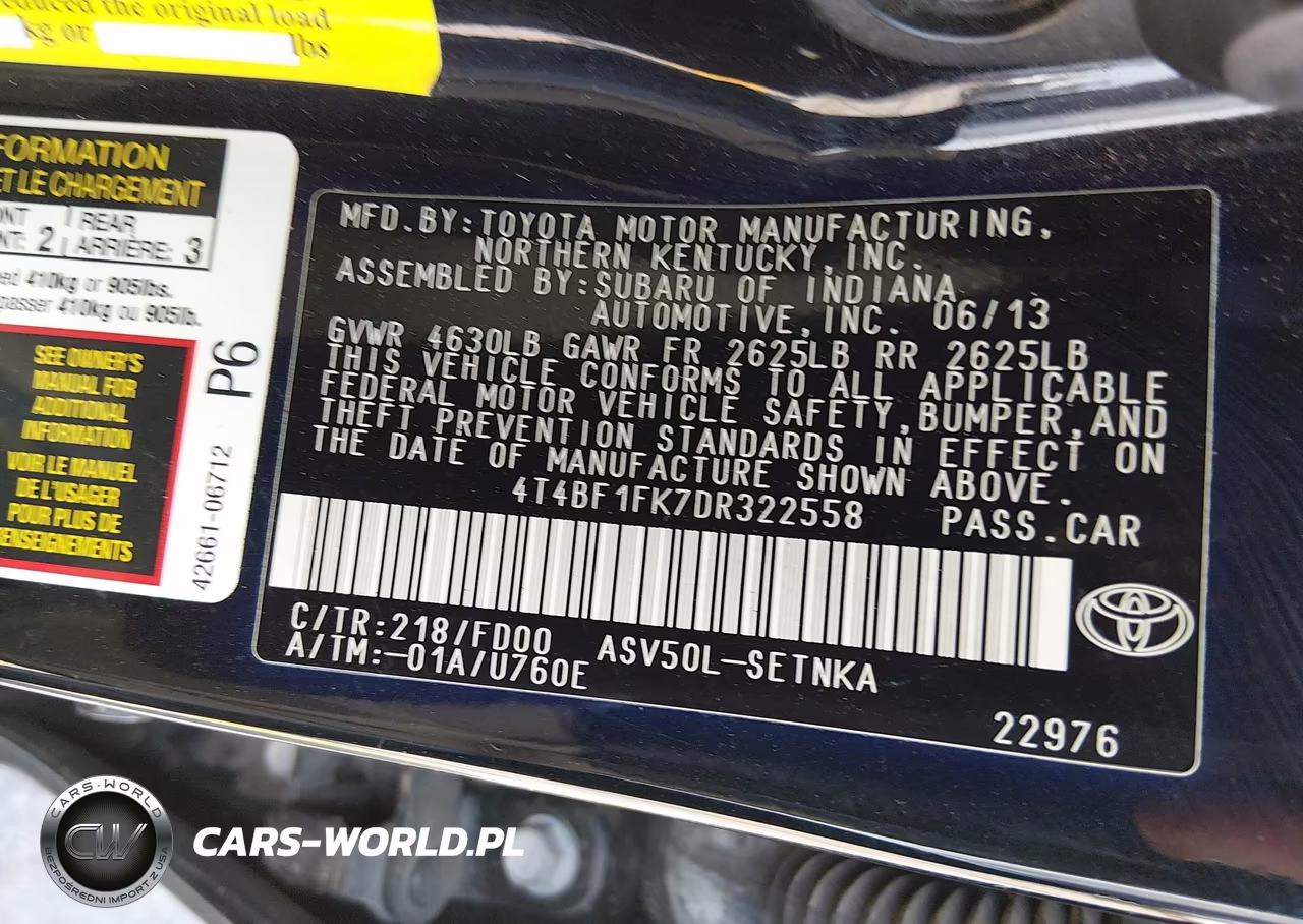 2013 Toyota Camry Le VIN:4T4BF1FK7DR322558 - 9