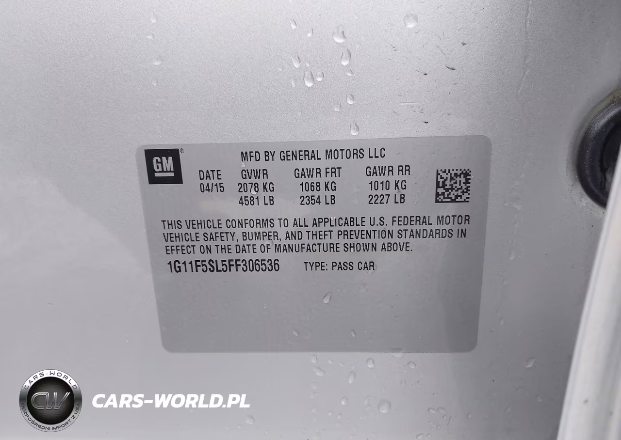 2015 Chevrolet Malibu 1Lz VIN:1G11F5SL5FF306536 - 9
