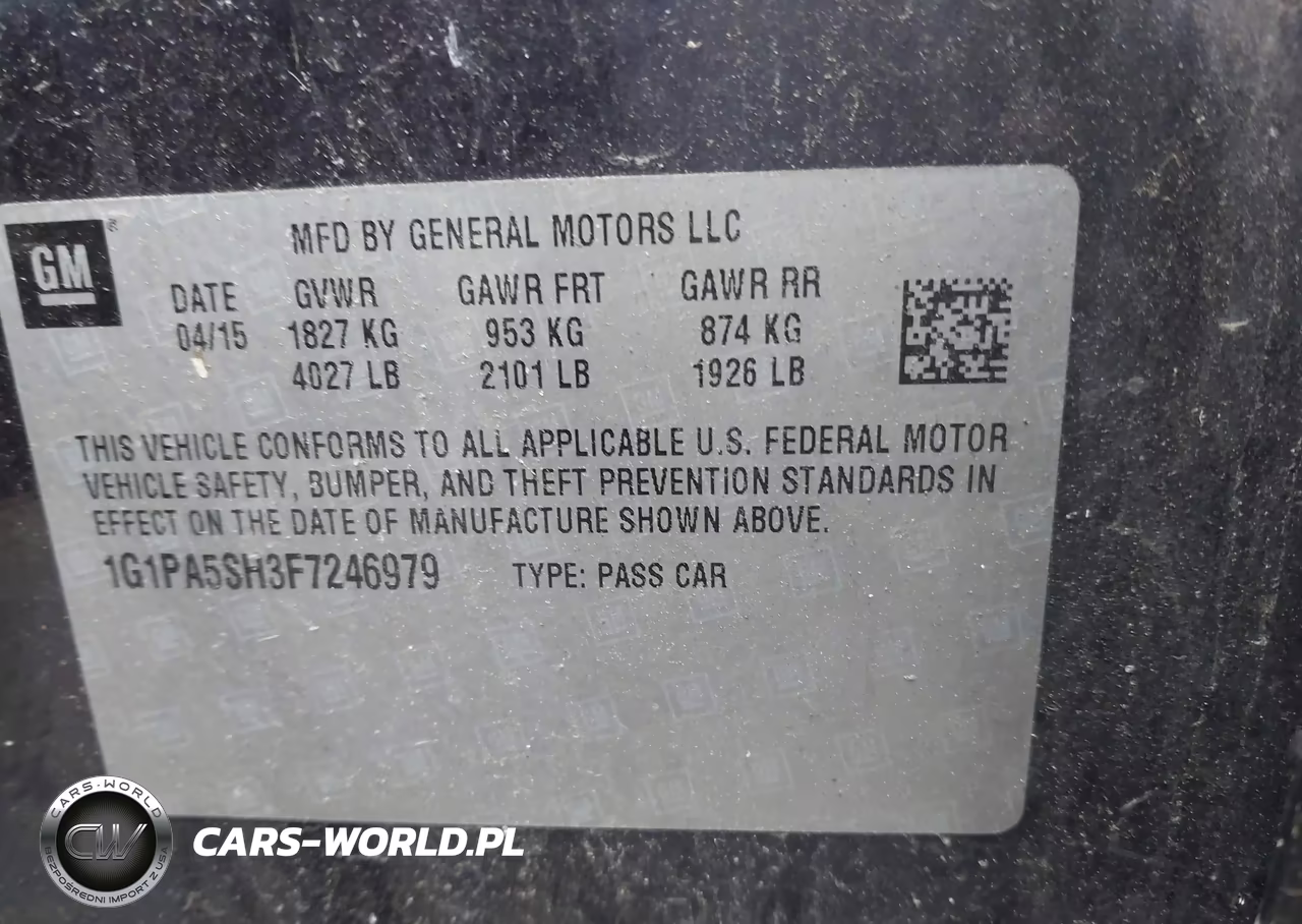 2015 Chevrolet Cruze Ls Auto VIN:1G1PA5SH3F7246979 - 9