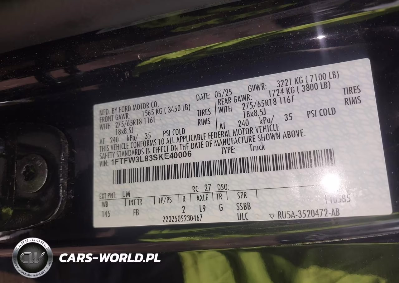 2025 Ford F-150 Xlt VIN:1FTFW3L83SKE40006 - 9
