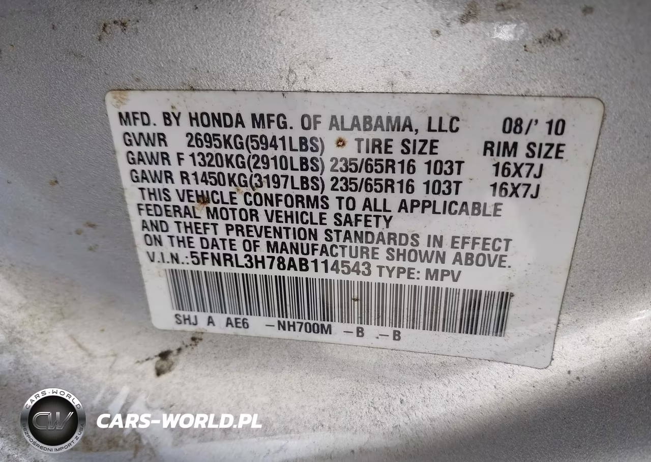 2010 Honda Odyssey Ex-L VIN:5FNRL3H78AB114543 - 9