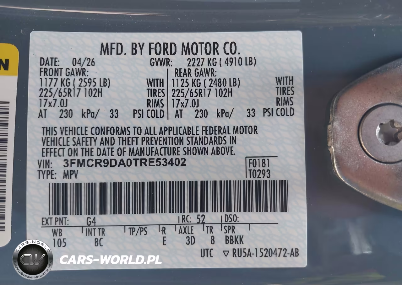 2026 Ford Bronco Sport Badlands VIN:3FMCR9DA0TRE53402 - 9
