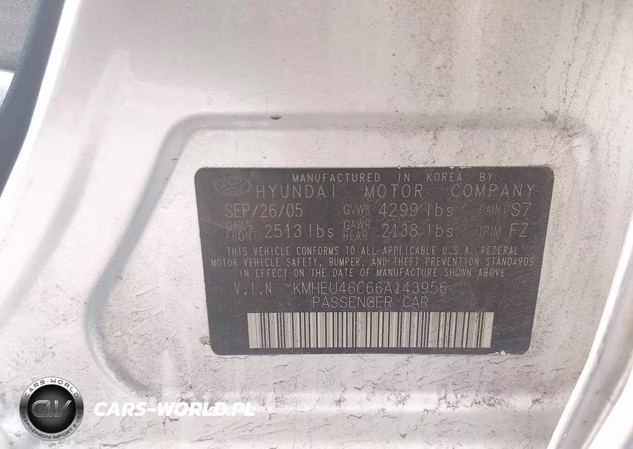 2006 Hyundai Sonata Gls VIN:KMHEU46C66A143956 - 9