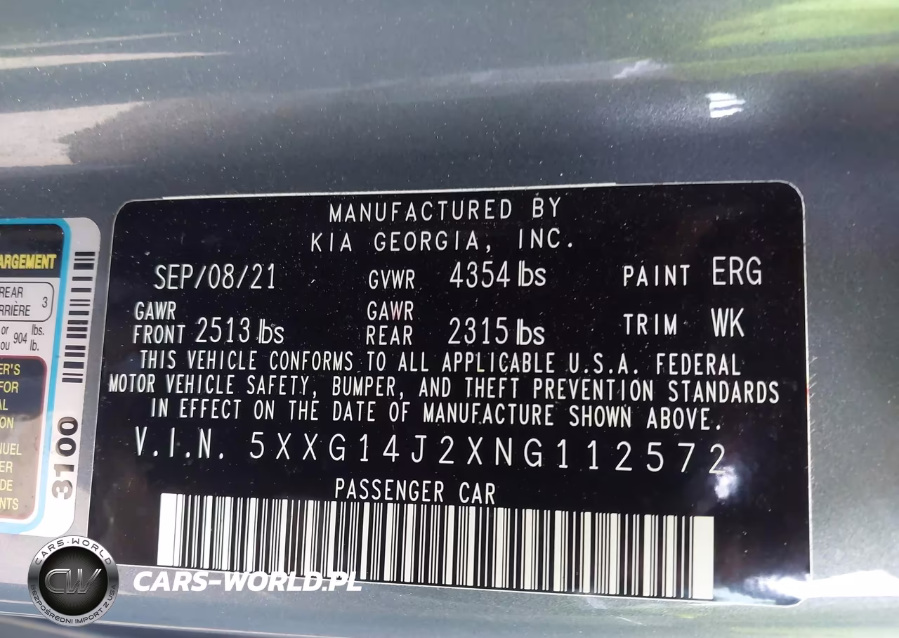 2022 Kia K5 Lxs VIN:5XXG14J2XNG112572 - 9