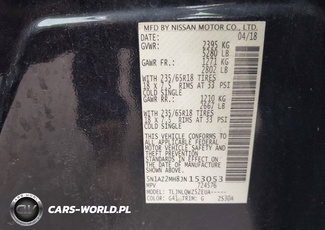 2018 Nissan Murano Sv VIN:5N1AZ2MH8JN153053 - 9