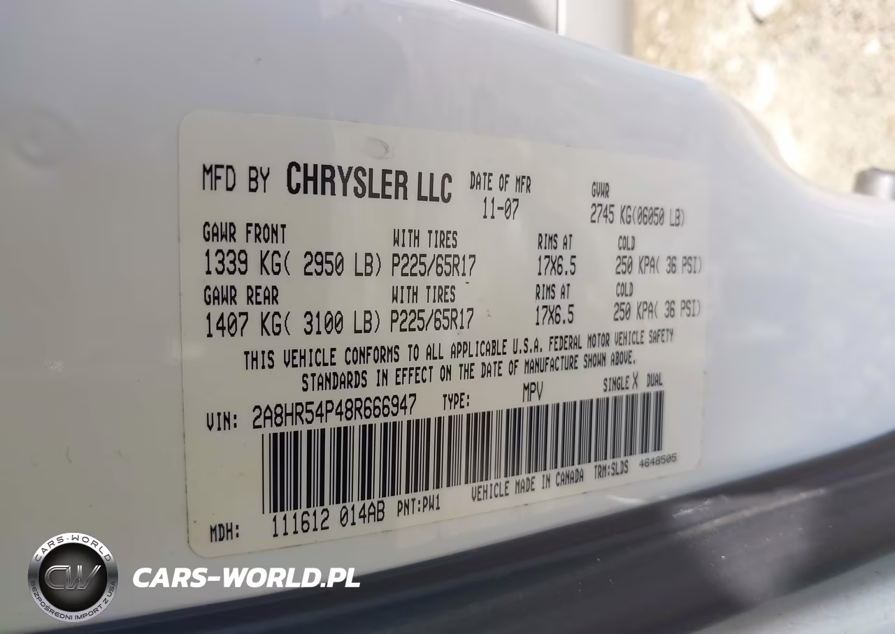 2008 Chrysler Town & Country Touring VIN:2A8HR54P48R666947 - 9