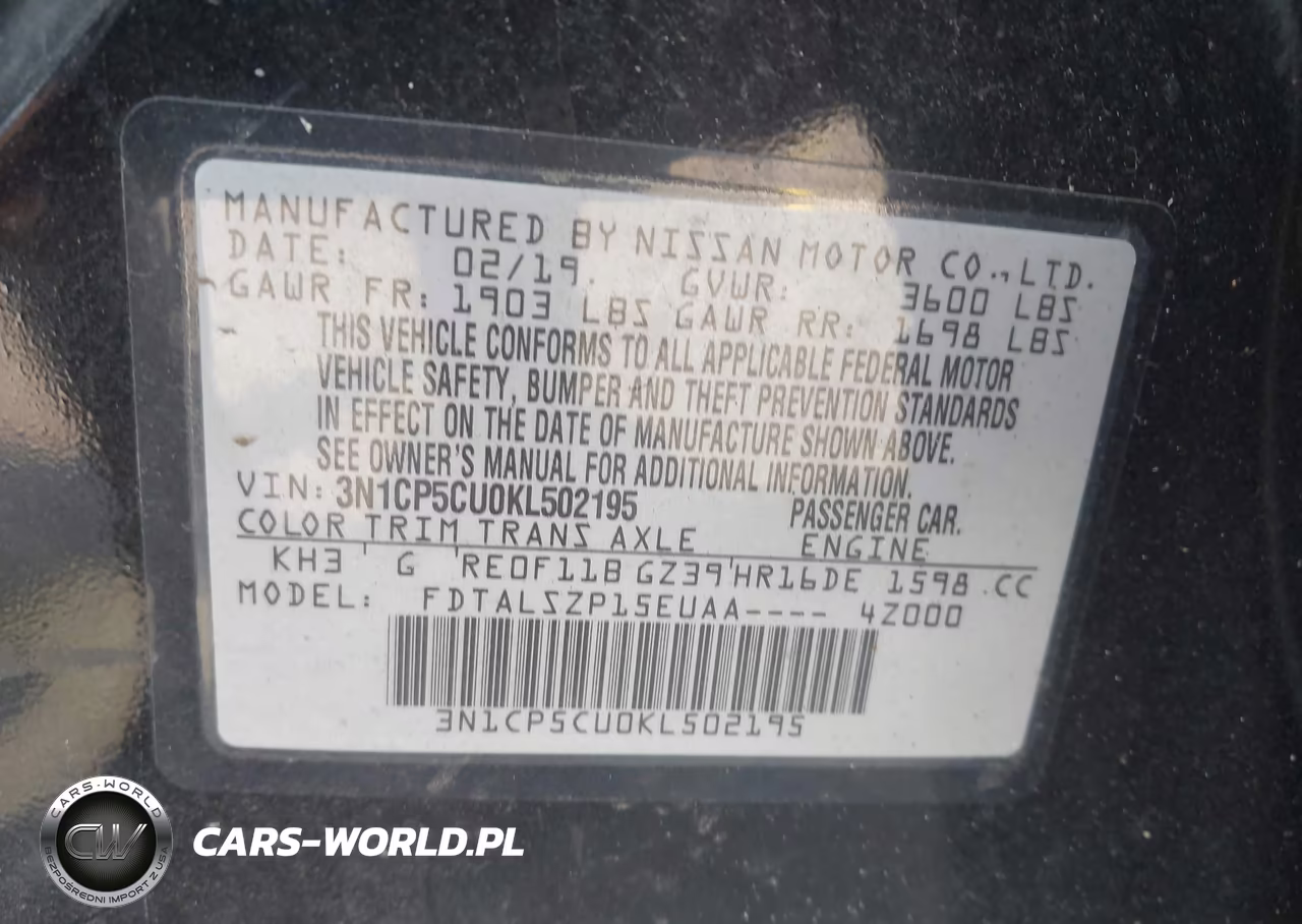 2019 Nissan Kicks Sv VIN:3N1CP5CU0KL502195 - 9