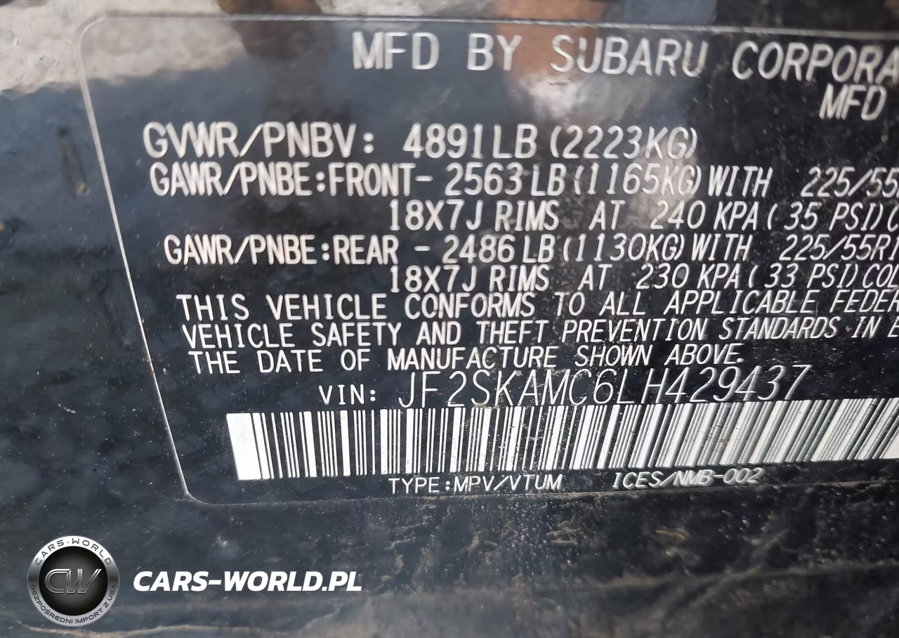 2020 Subaru Forester Sport VIN:JF2SKAMC6LH429437 - 9