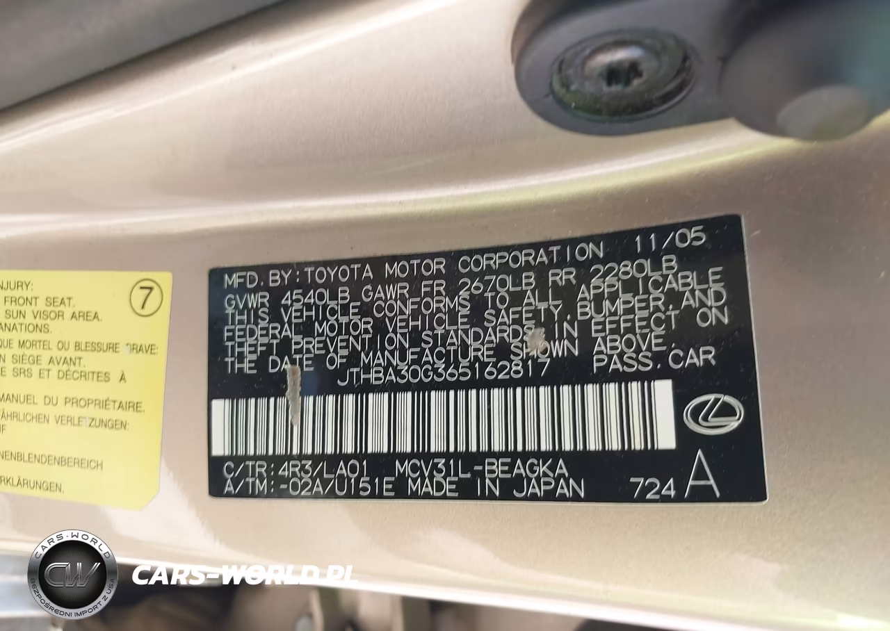 2006 Lexus Es 330 VIN:JTHBA30G365162817 - 9