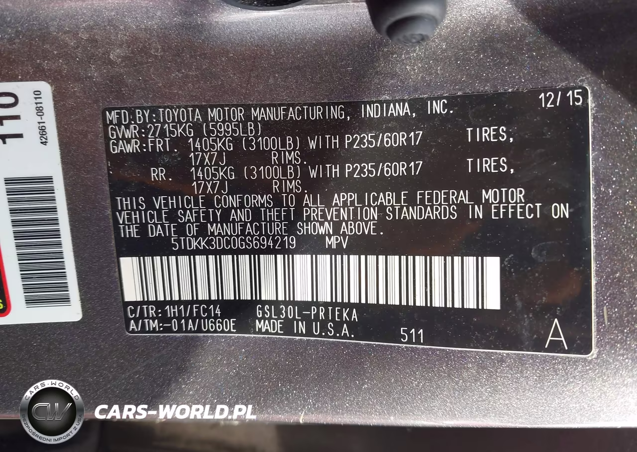 2016 Toyota Sienna Le 8 Passenger VIN:5TDKK3DC0GS694219 - 9