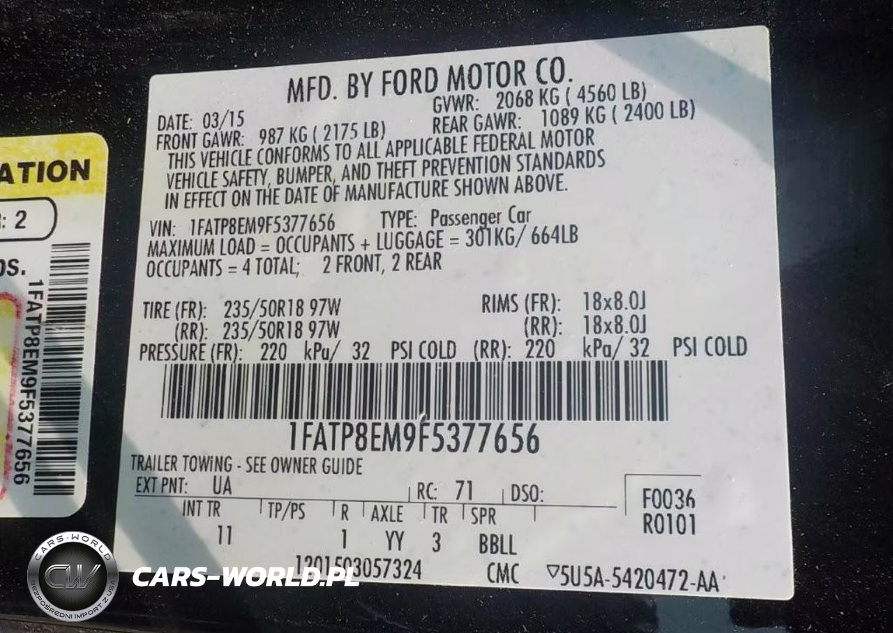 2015 Ford Mustang V6 VIN:1FATP8EM9F5377656 - 8