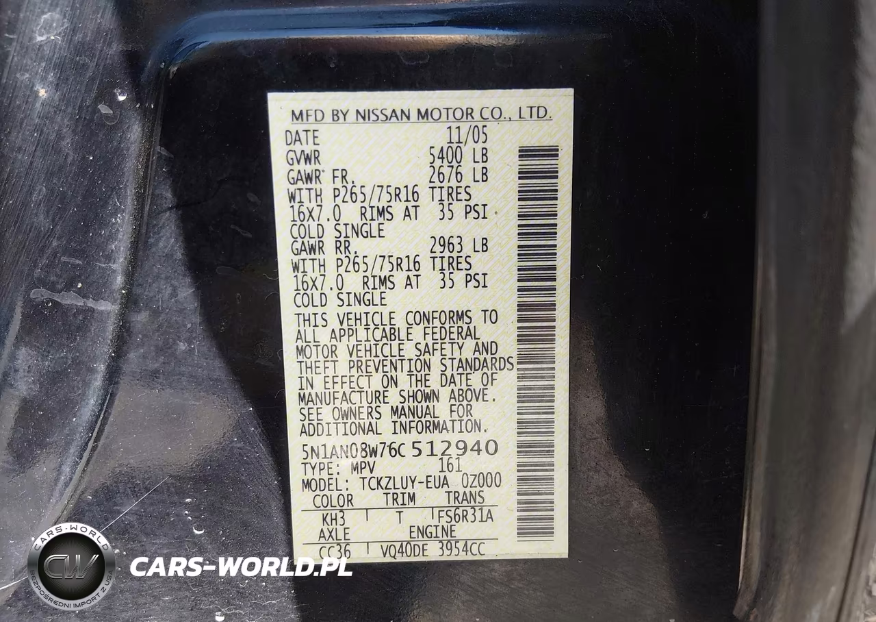 2006 Nissan Xterra Off Road VIN:5N1AN08W76C512940 - 9