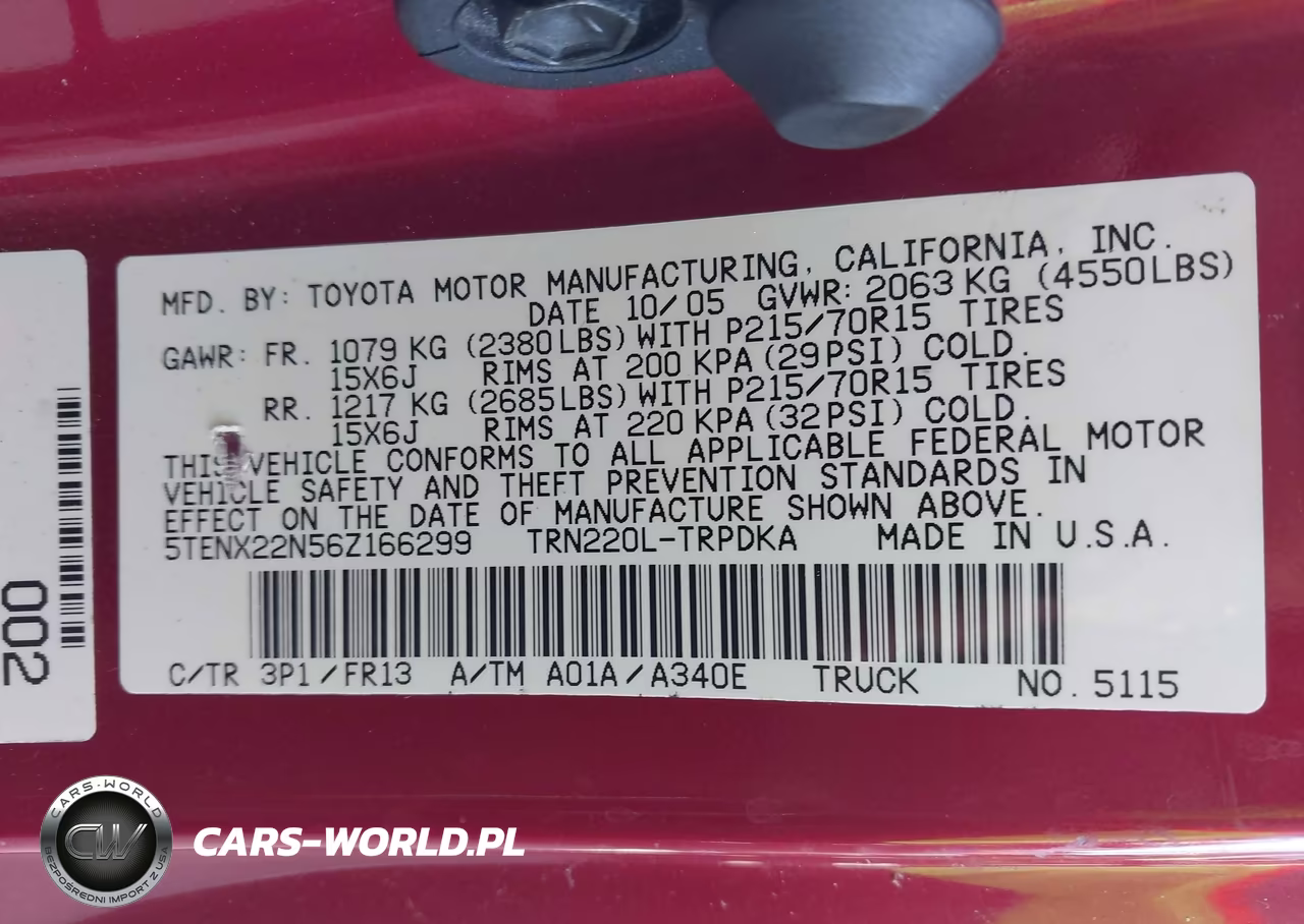 2006 Toyota Tacoma VIN:5TENX22N56Z166299 - 9
