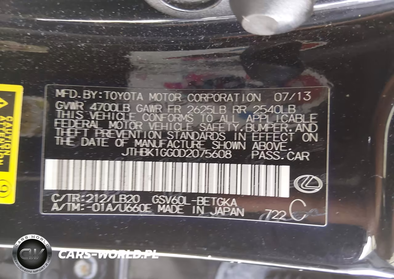2013 Lexus Es 350 VIN:JTHBK1GG0D2075608 - 9