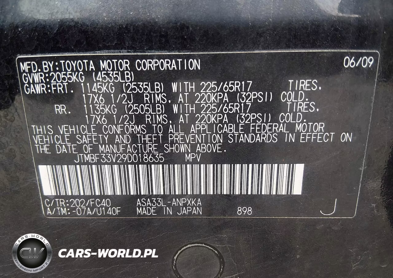 2009 Toyota Rav4 VIN:JTMBF33V29D018635 - 9