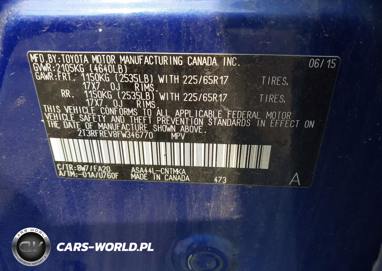 2015 Toyota Rav4 Xle VIN:2T3RFREV8FW346770 - 9