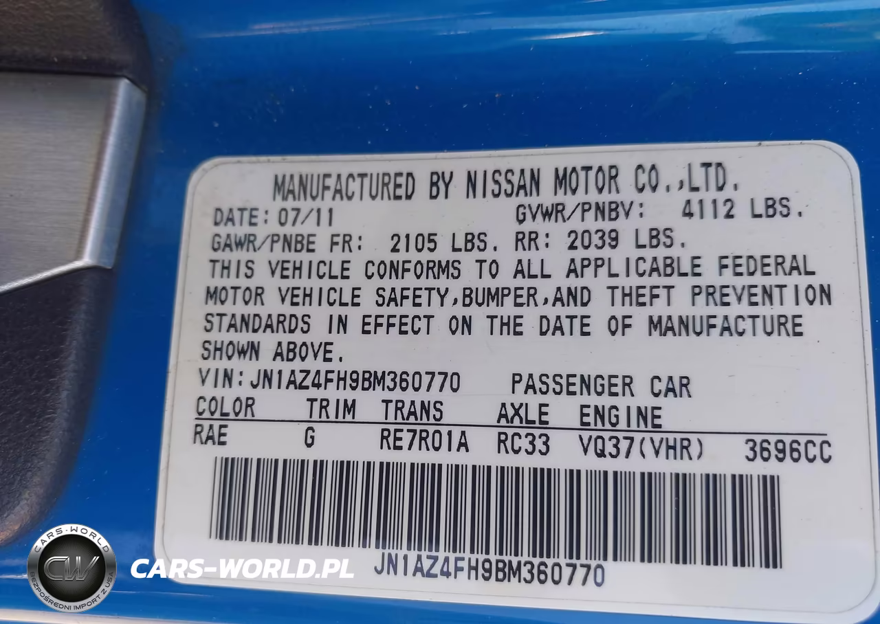 2011 Nissan 370Z Touring VIN:JN1AZ4FH9BM360770 - 9