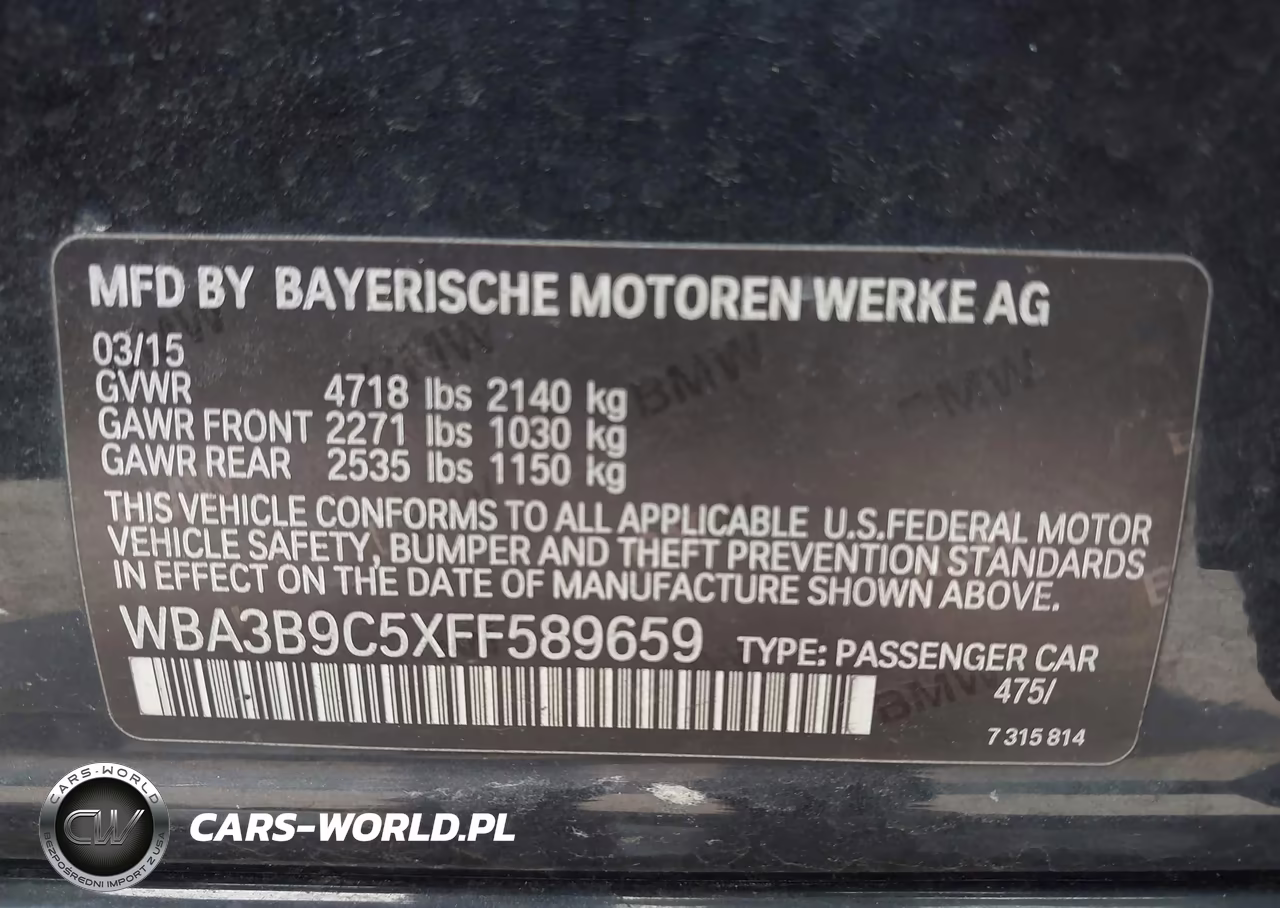 2015 BMW 335I xDrive VIN:WBA3B9C5XFF589659 - 9