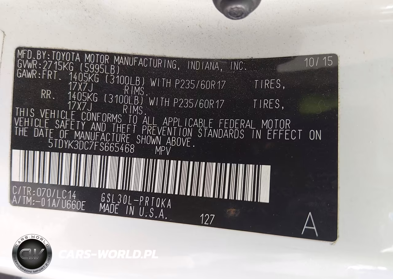 2015 Toyota Sienna Xle Premium 8 Passenger VIN:5TDYK3DC7FS665468 - 9