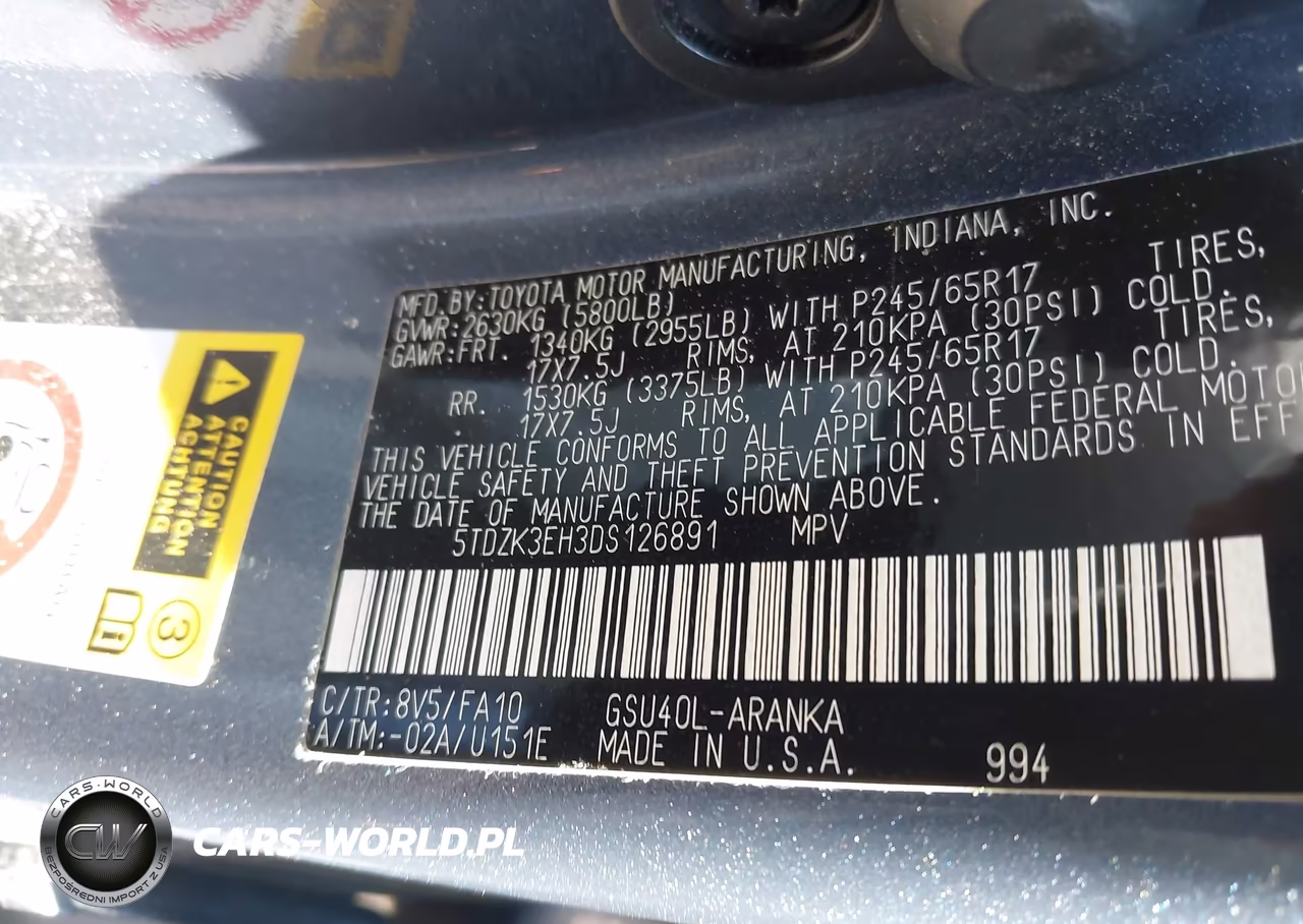 2013 Toyota Highlander Base Plus V6 VIN:5TDZK3EH3DS126891 - 9