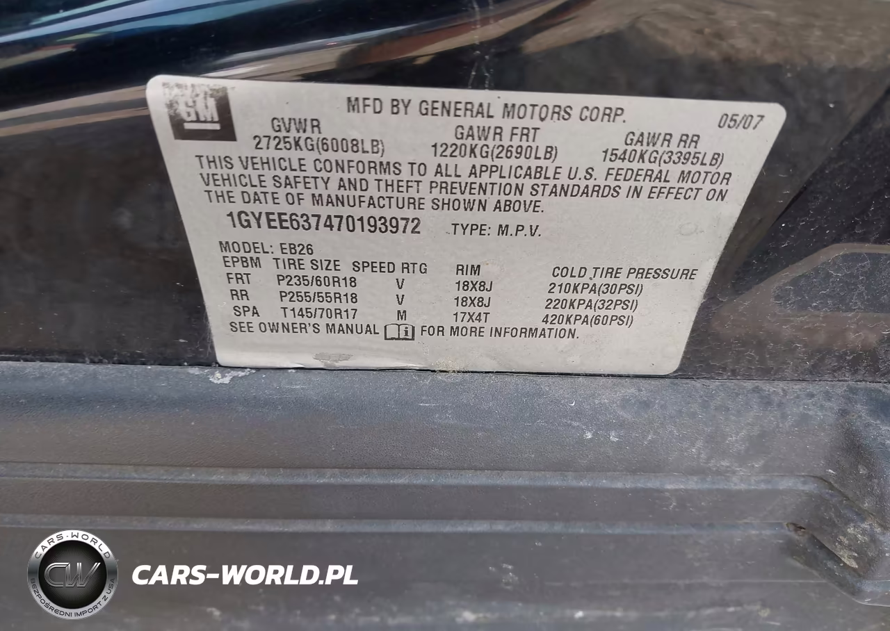 2007 Cadillac Srx V6 VIN:1GYEE637470193972 - 9