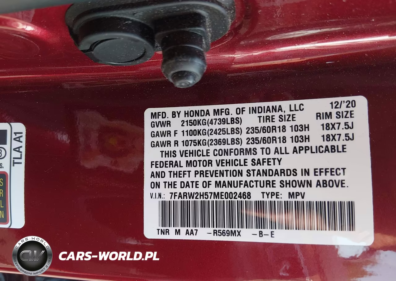 2021 Honda Cr-V Awd Ex VIN:7FARW2H57ME002468 - 9