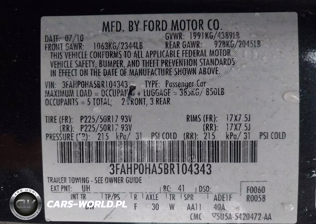 2011 Ford Fusion Se VIN:3FAHP0HA5BR104343 - 17