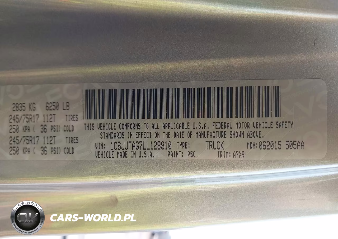 2020 Jeep Gladiator Sport S 4X4 VIN:1C6JJTAG7LL128910 - 9