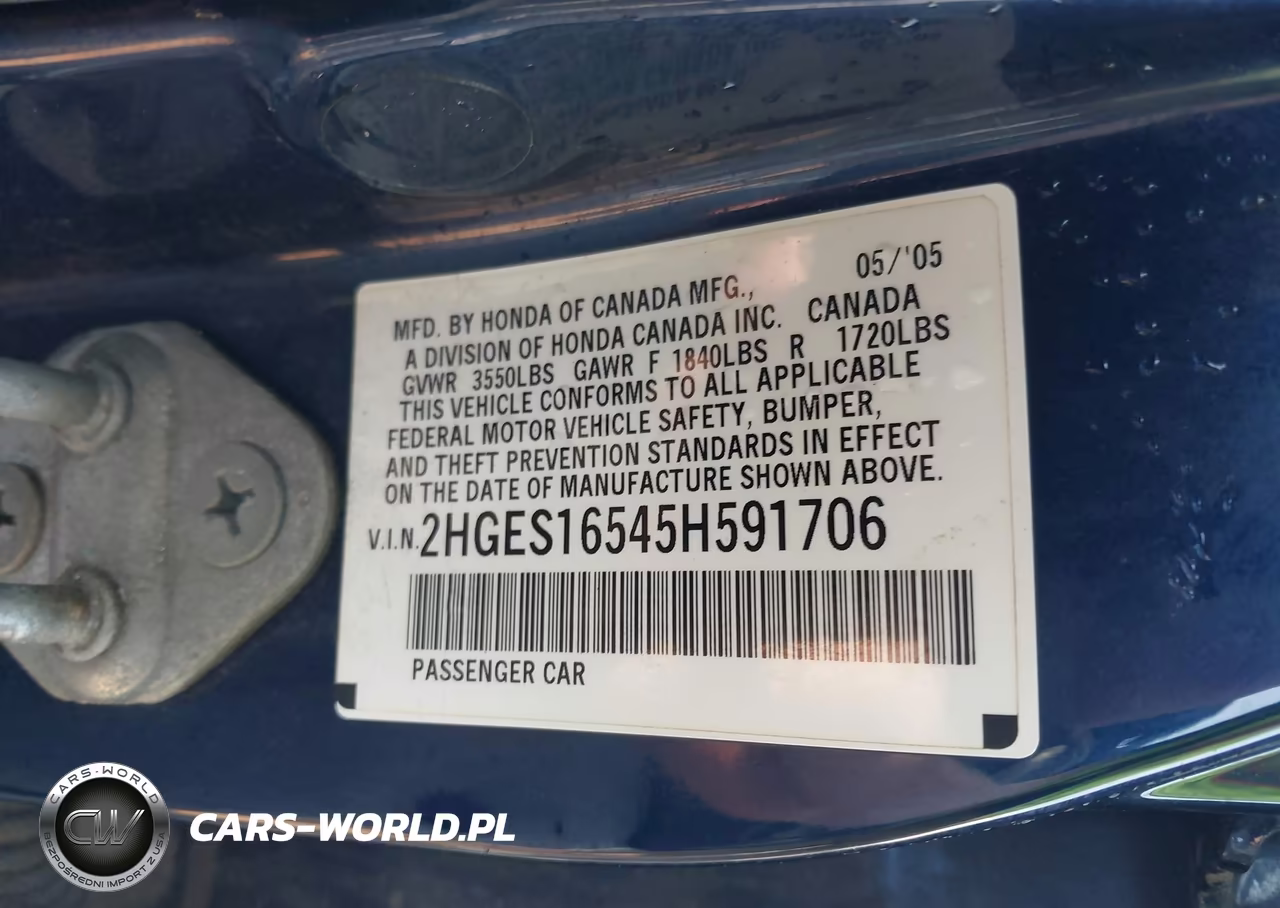 2005 Honda Civic Lx VIN:2HGES16545H591706 - 9