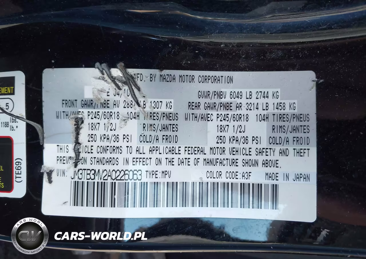 2010 Mazda Cx-9 Touring VIN:JM3TB3MV2A0226063 - 9