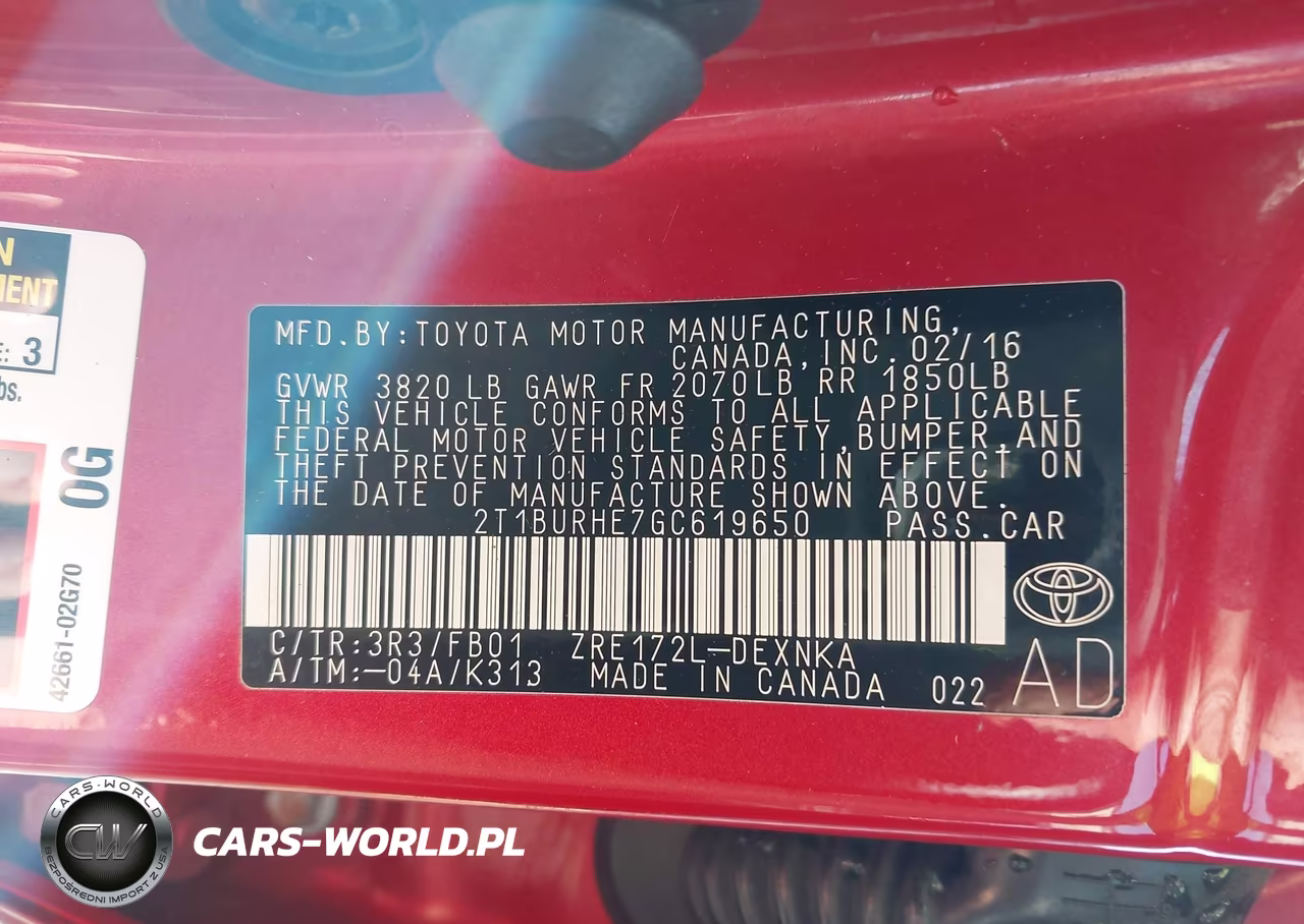 2016 Toyota Corolla Le VIN:2T1BURHE7GC619650 - 9