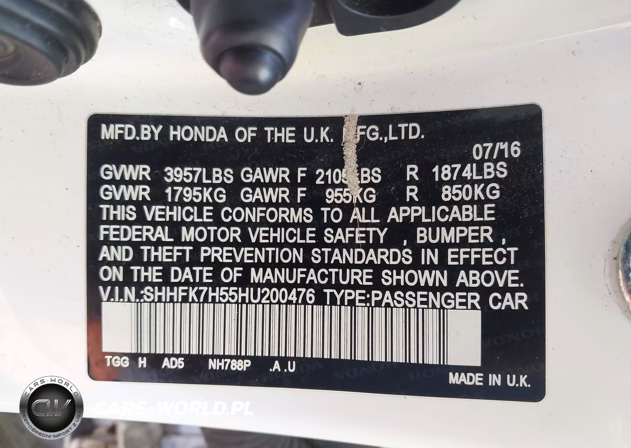 2017 Honda Civic Ex VIN:SHHFK7H55HU200476 - 9