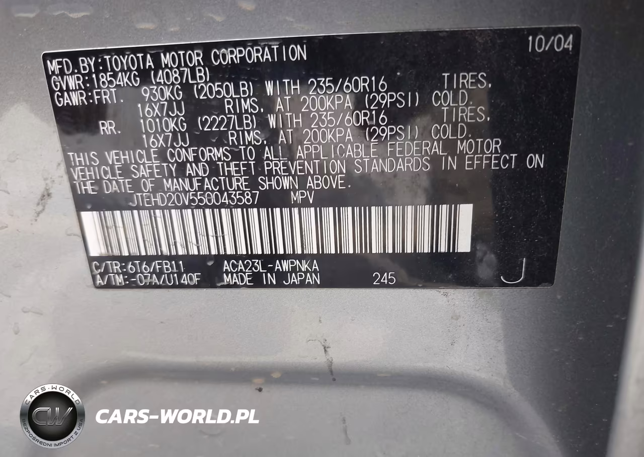 2005 Toyota Rav4 VIN:JTEHD20V550043587 - 9